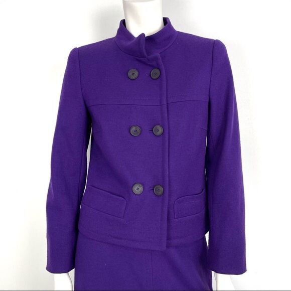 Riani Purple Two Piece Wool Skirt Suit set - Picture 3 of 14